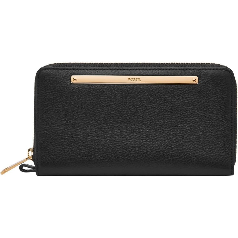 Women's Liza Leather Zip Around Clutch  With Retractable Wristlet Strap